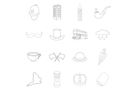 Download United Kingdom Travel Icon Set Outline - Travel icon set Collection