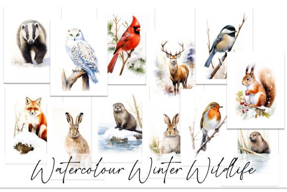 Download Watercolour Winter Wildlife Digital Art - Digital Collection