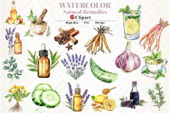 Download Watercolor Natural Remedies Clipart - Premium Resources
