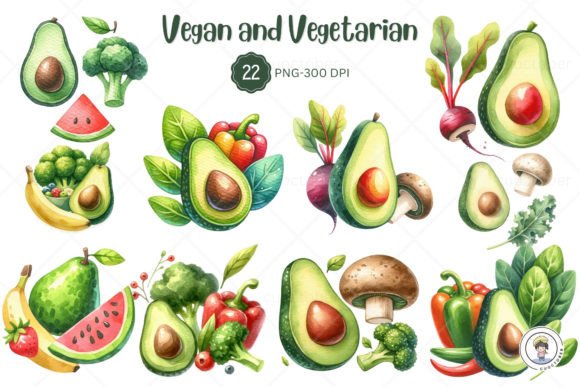Download Fresh Vegan and Vegetarian Food Clipart - Vegetarian food Collection