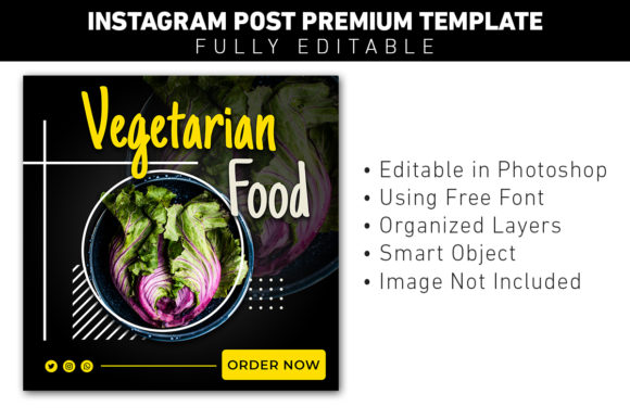 Download Instagram Post Vegetarian Food Template - Vegetarian food Collection