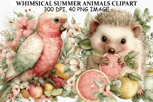 Download Whimsical Summer Animals Clipart Bundle - Premium Resources