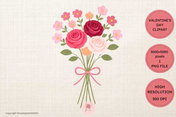 Download Rose Valentine Bouquet Clipart 15 - Valentine bouquet Collection