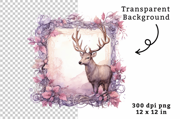 Download Vintage Watercolor Reindeer Clipart PNG - Watercolor reindeer clipart Collection