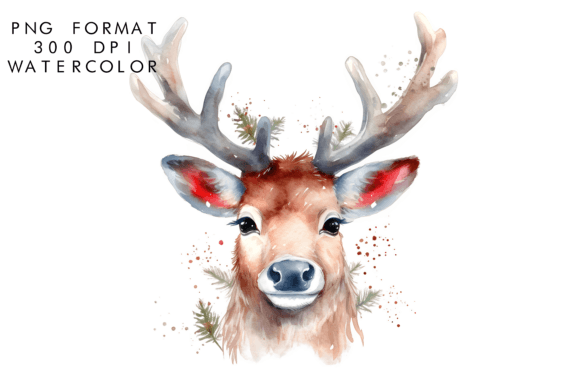Download Watercolor Reindeer Clipart - Watercolor reindeer clipart Collection