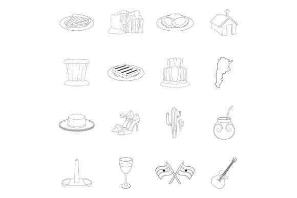 Download Argentina Travel Icon Set Outline - Travel icon set Collection